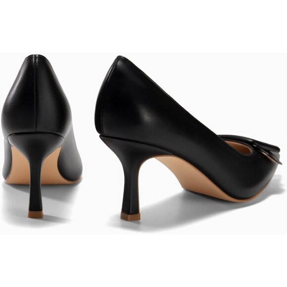 Women's Closed Pointed Toe Pumps Stiletto Heels Wedding Party Dress Shoes Black - Picture 4 of 6